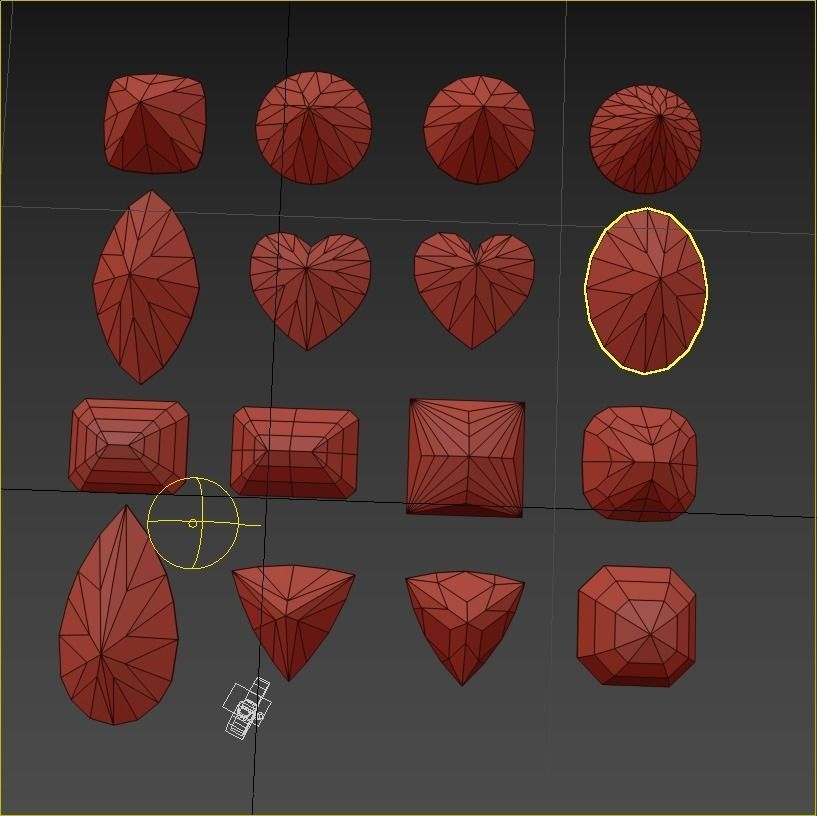 Diamond collection 3D emerald cut 3D model_17