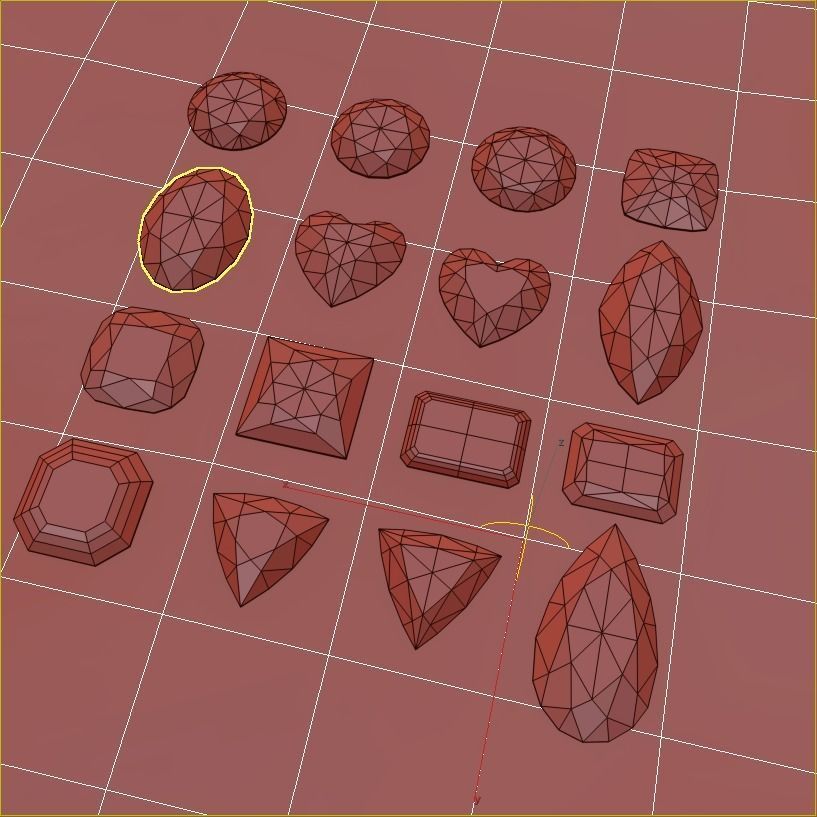 Diamond collection 3D emerald cut 3D model_18