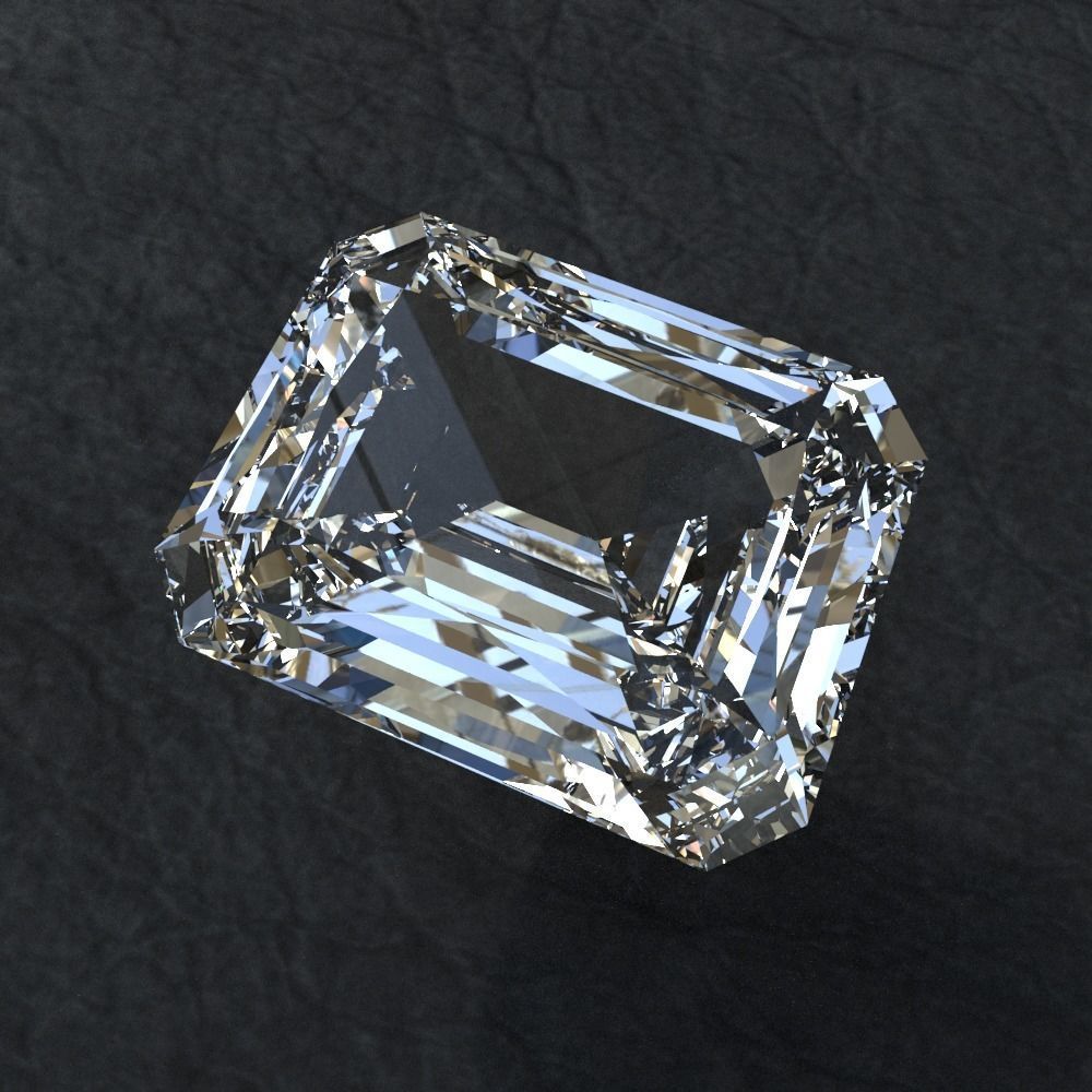 Diamond collection 3D emerald cut 3D model_12