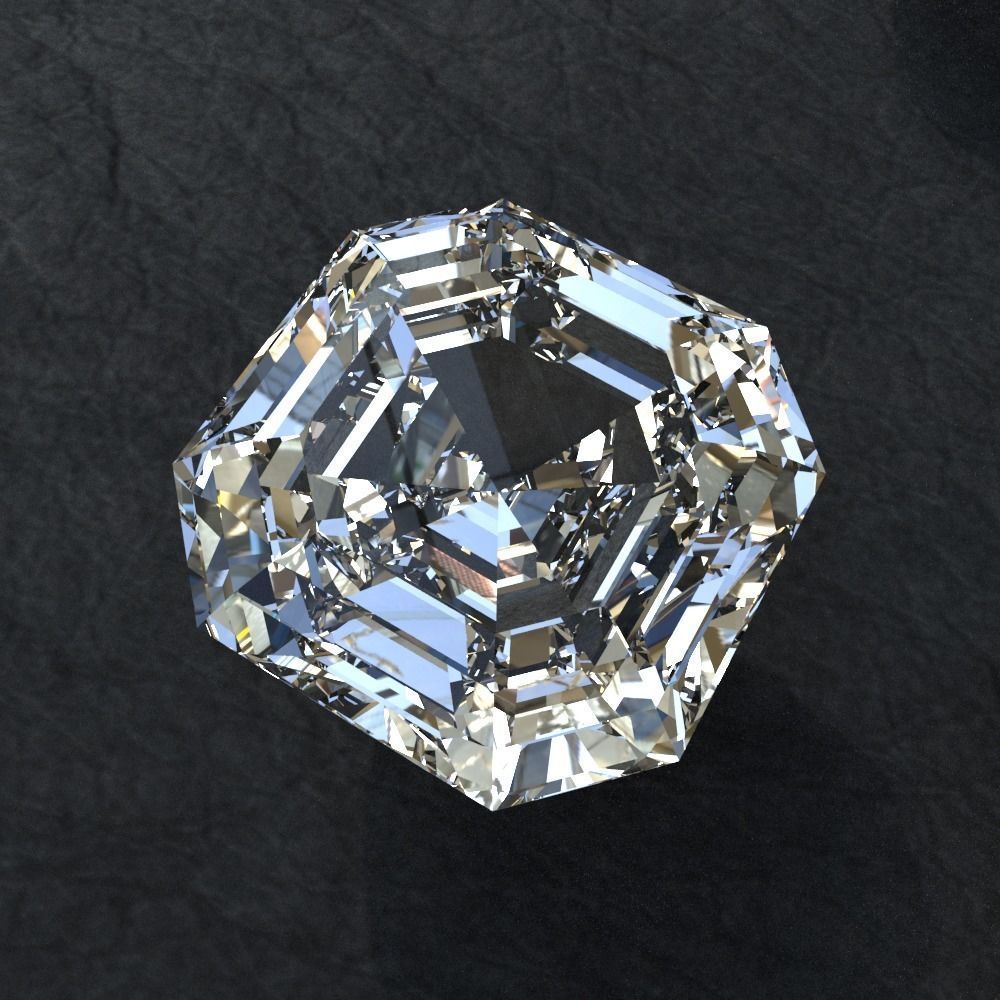 Diamond collection 3D emerald cut 3D model_13