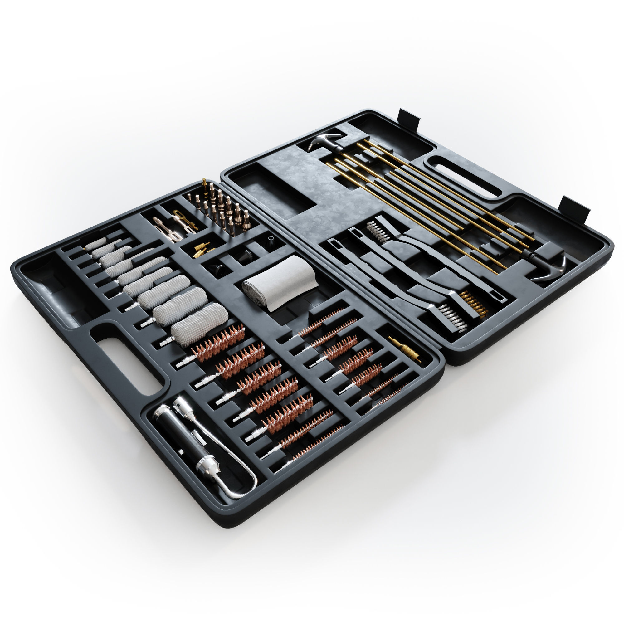 Gun cleaning tool set 3D model_1