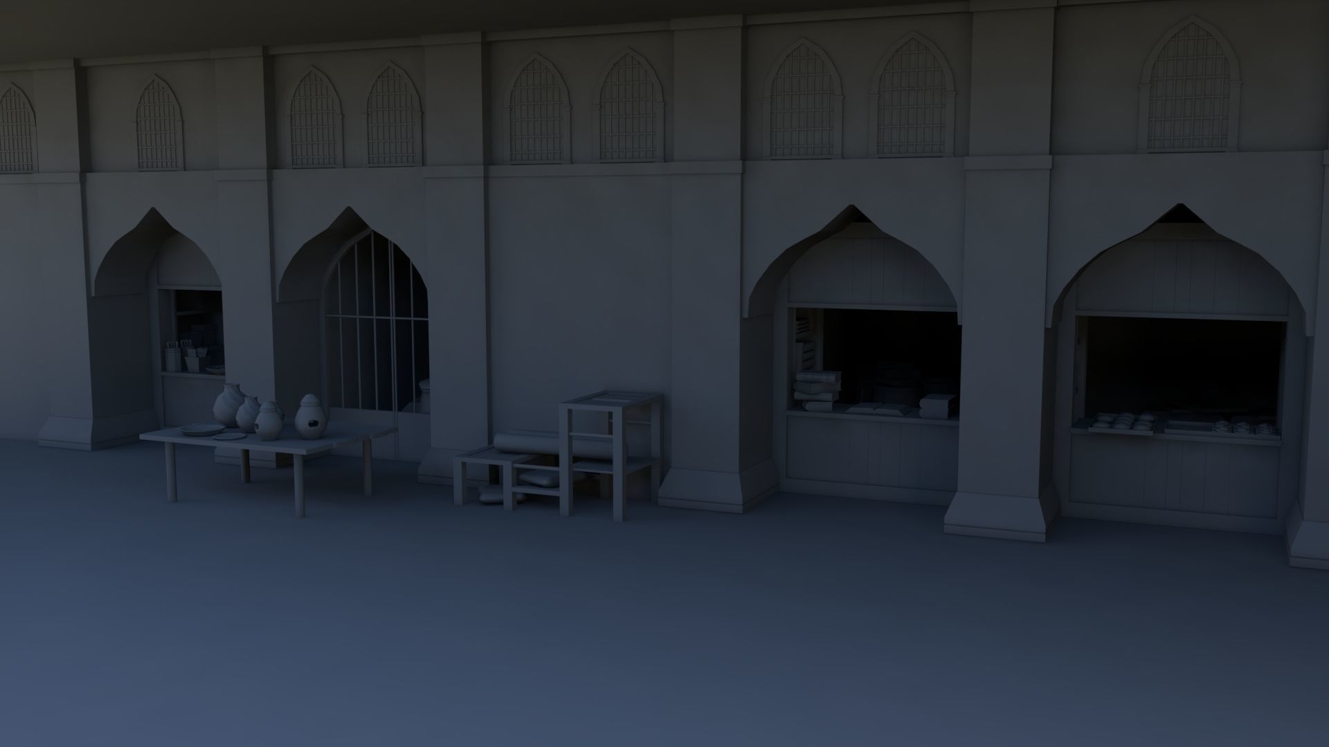 Medieval Market 3D model_9