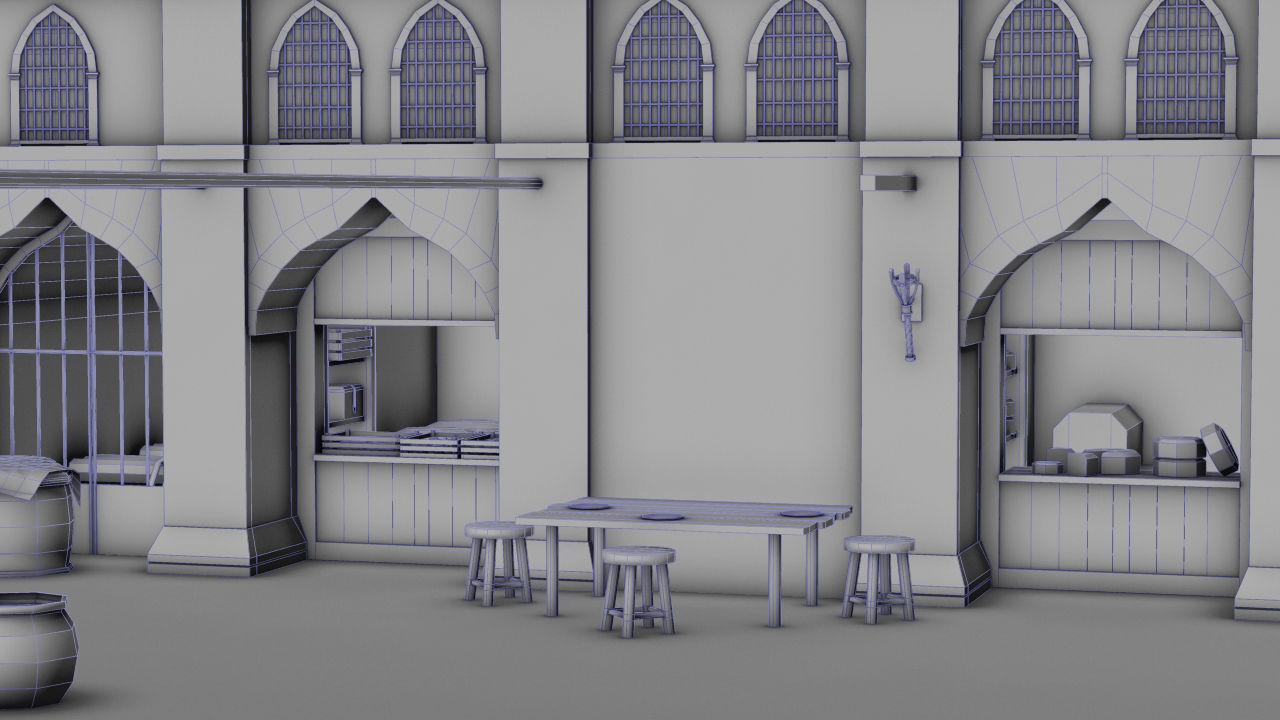 Medieval Market 3D model_20