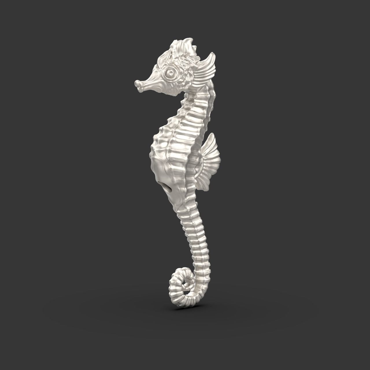 Seahorse pendant  3D print model_3