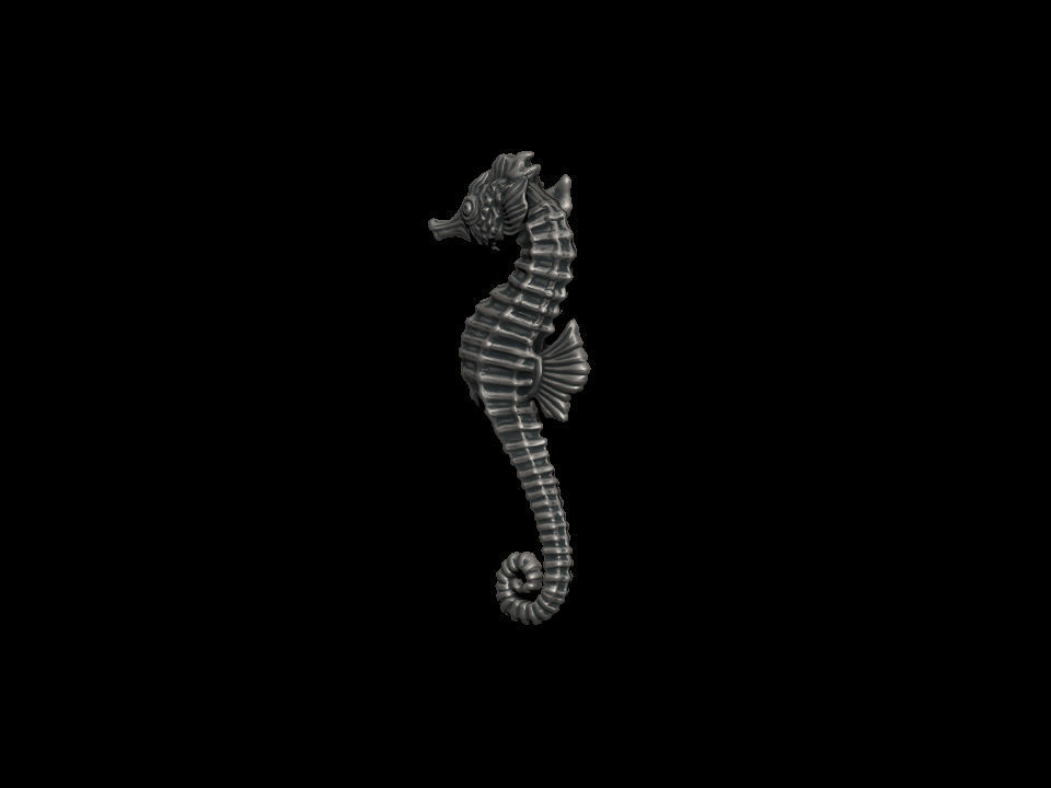 Seahorse pendant  3D print model_1