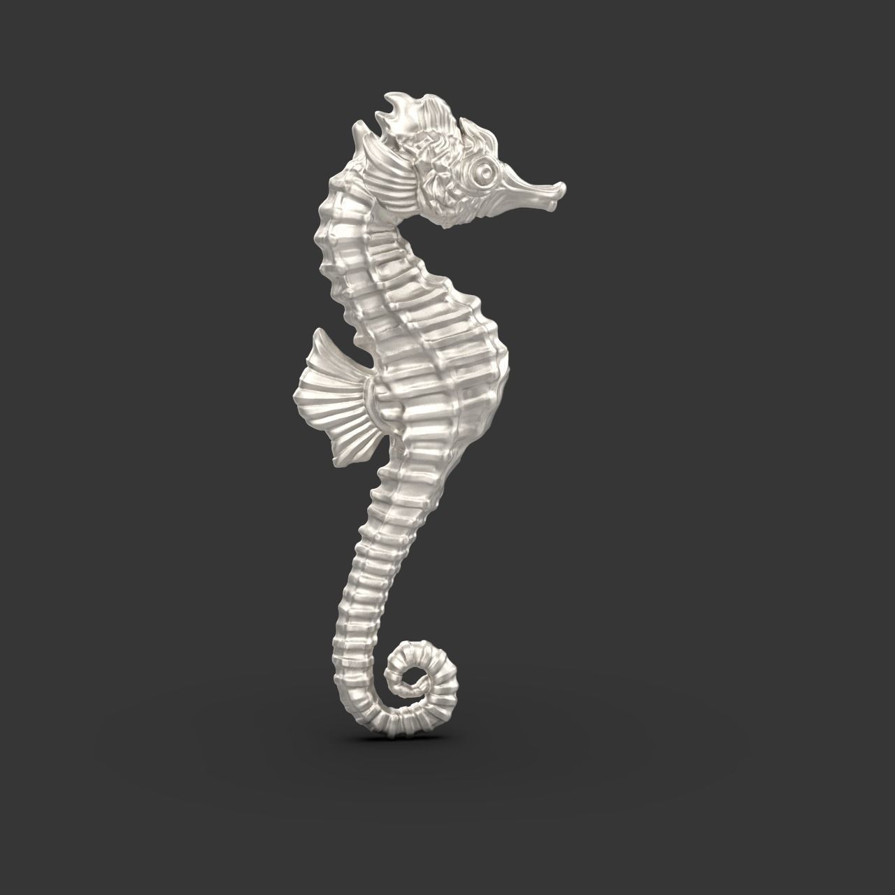 Seahorse pendant  3D print model_5