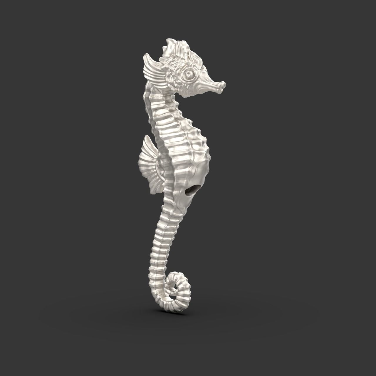 Seahorse pendant  3D print model_4