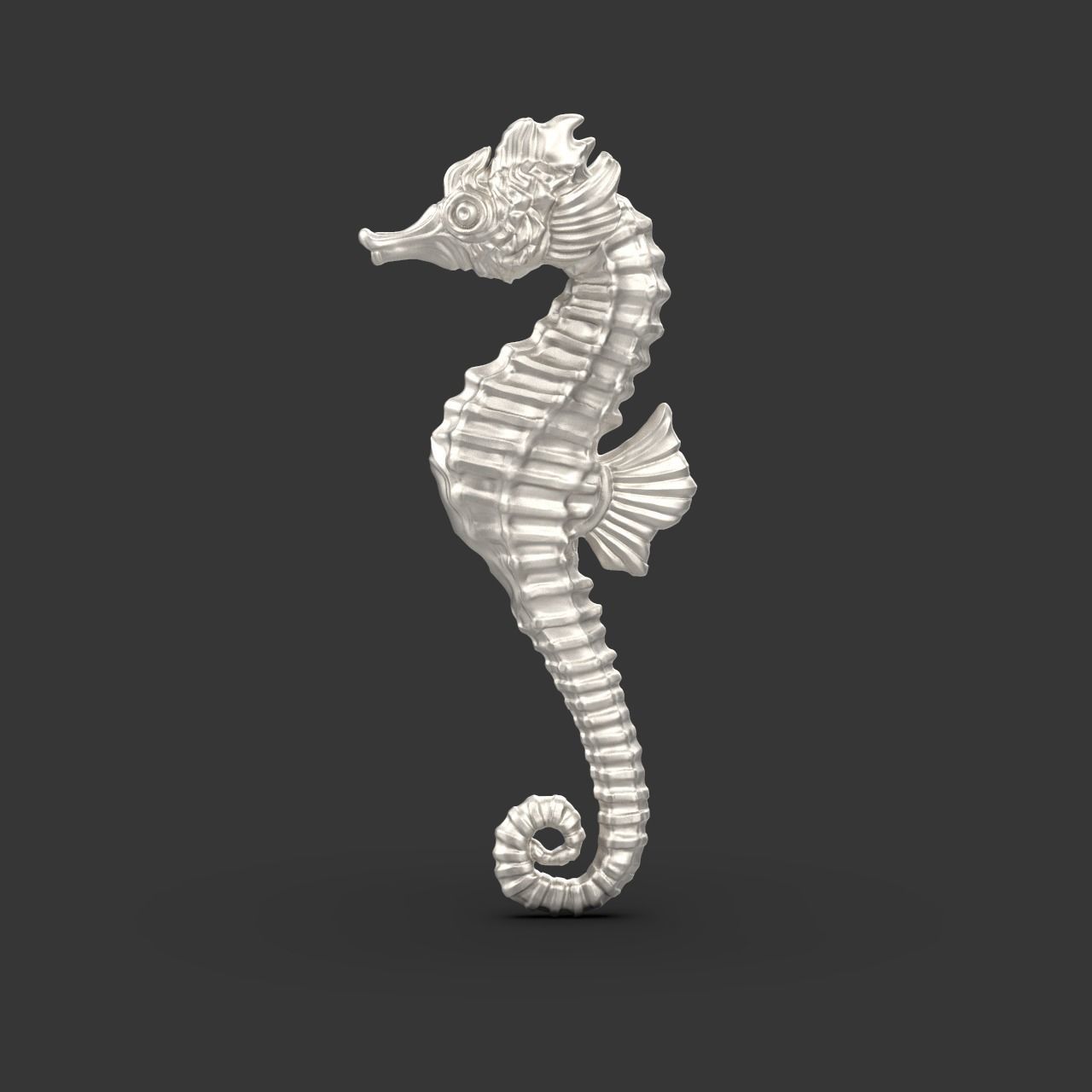 Seahorse pendant  3D print model_2