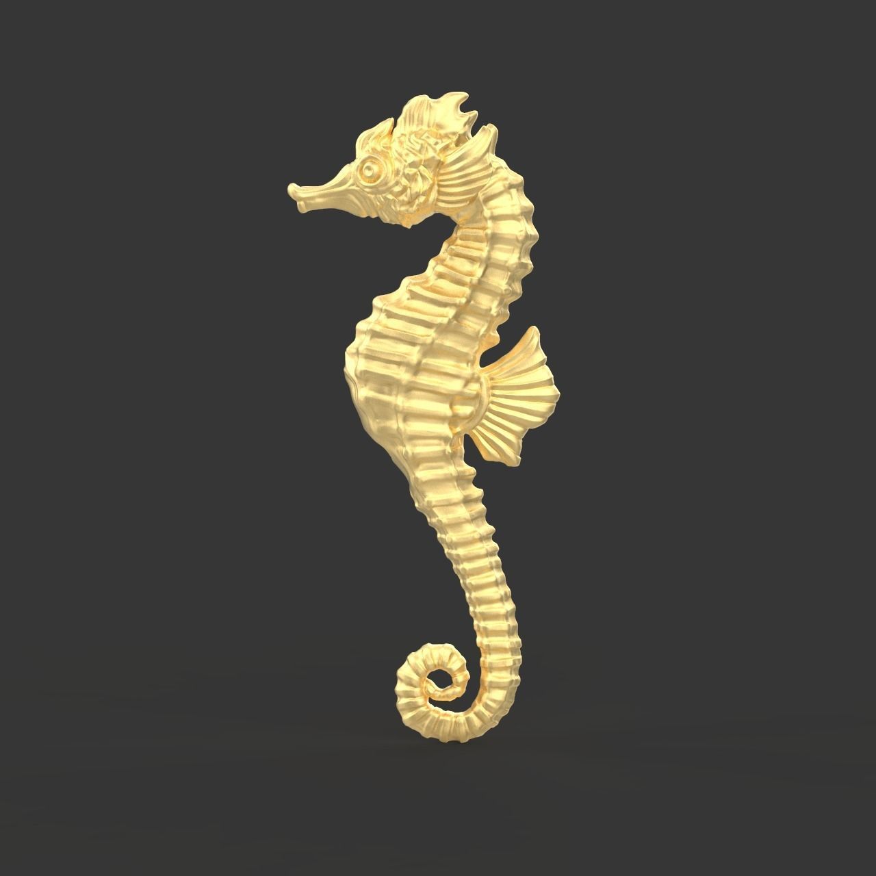 Seahorse pendant  3D print model_7