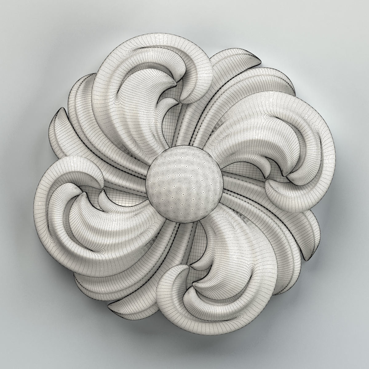 Round rosette 018 3D model_5