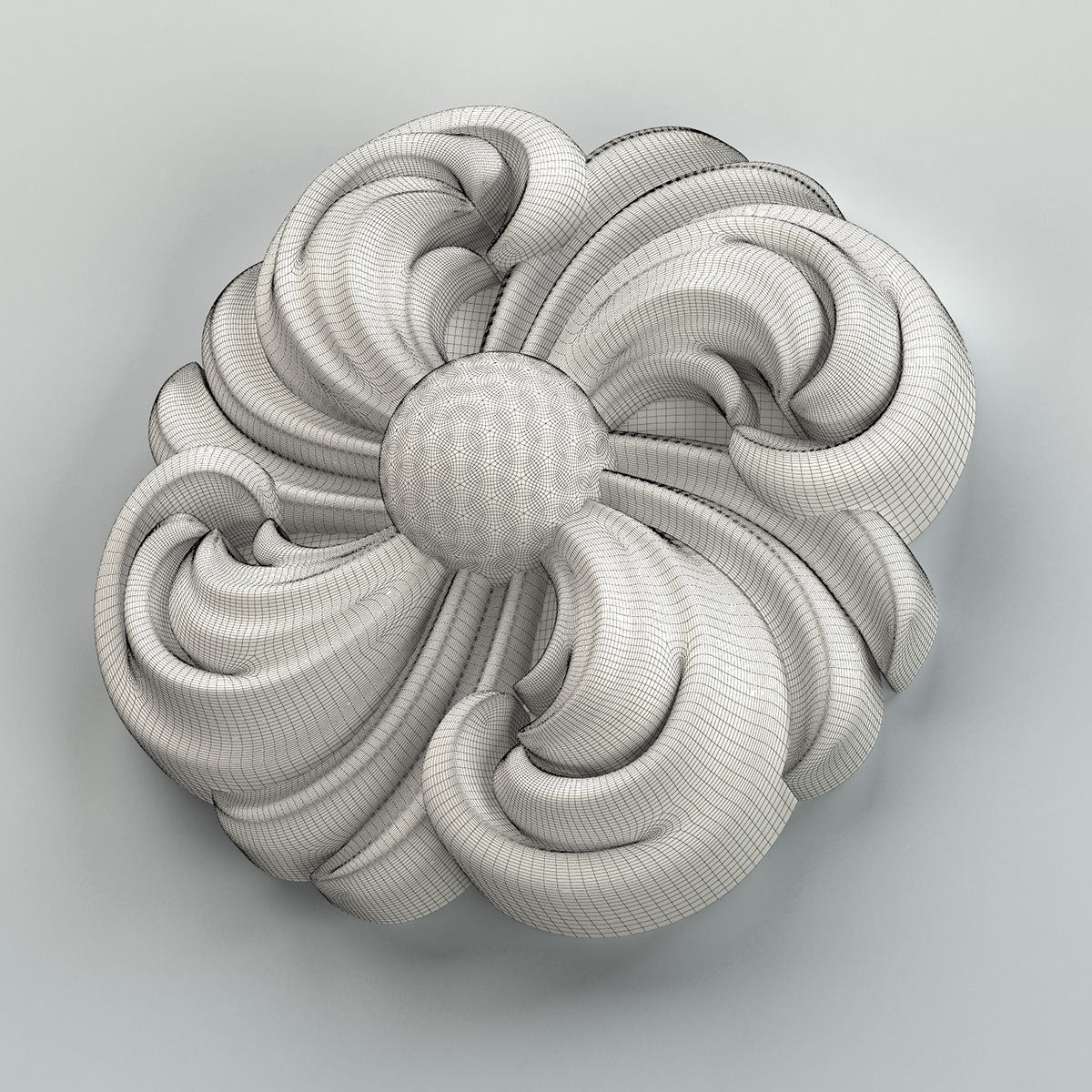 Round rosette 018 3D model_7