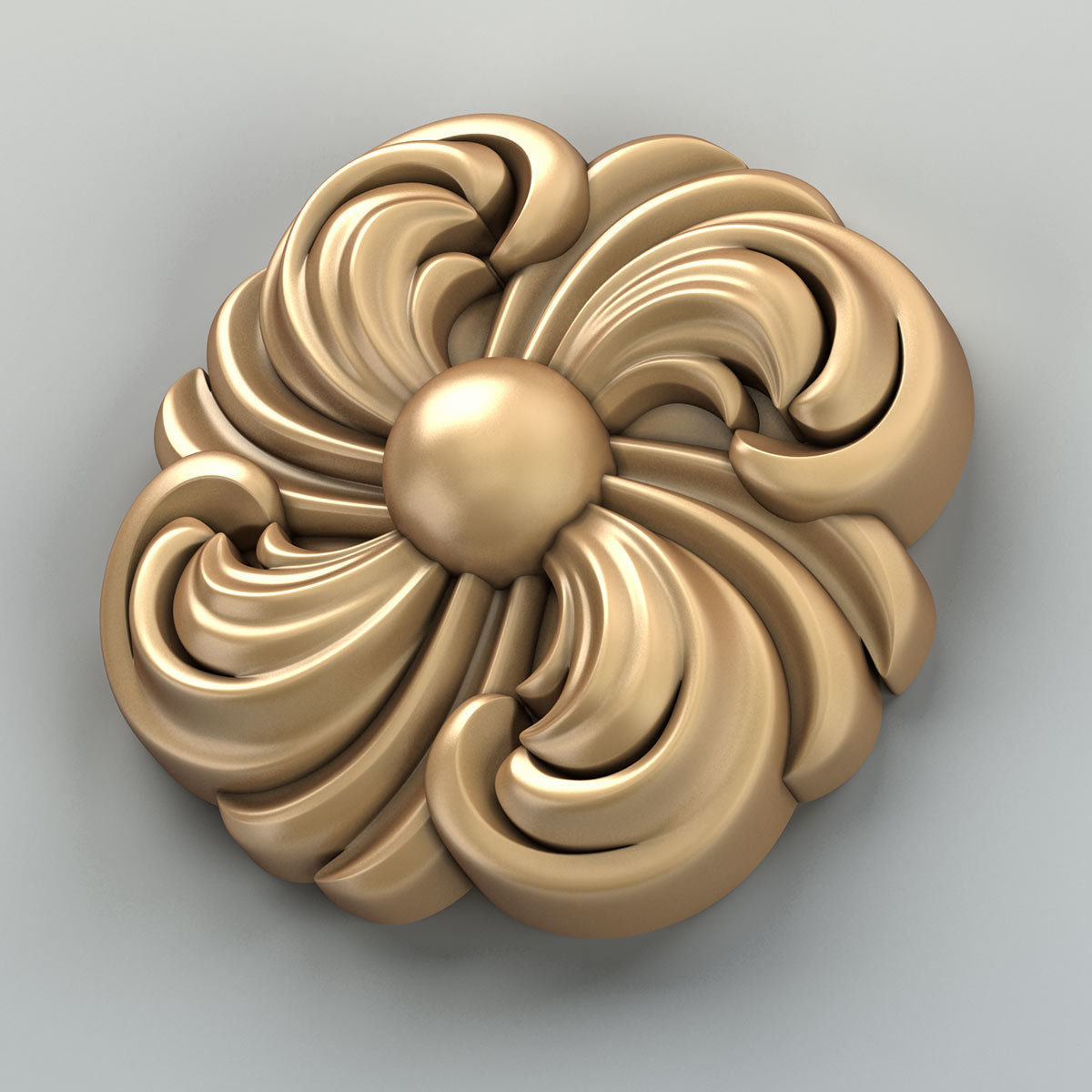 Round rosette 018 3D model_4