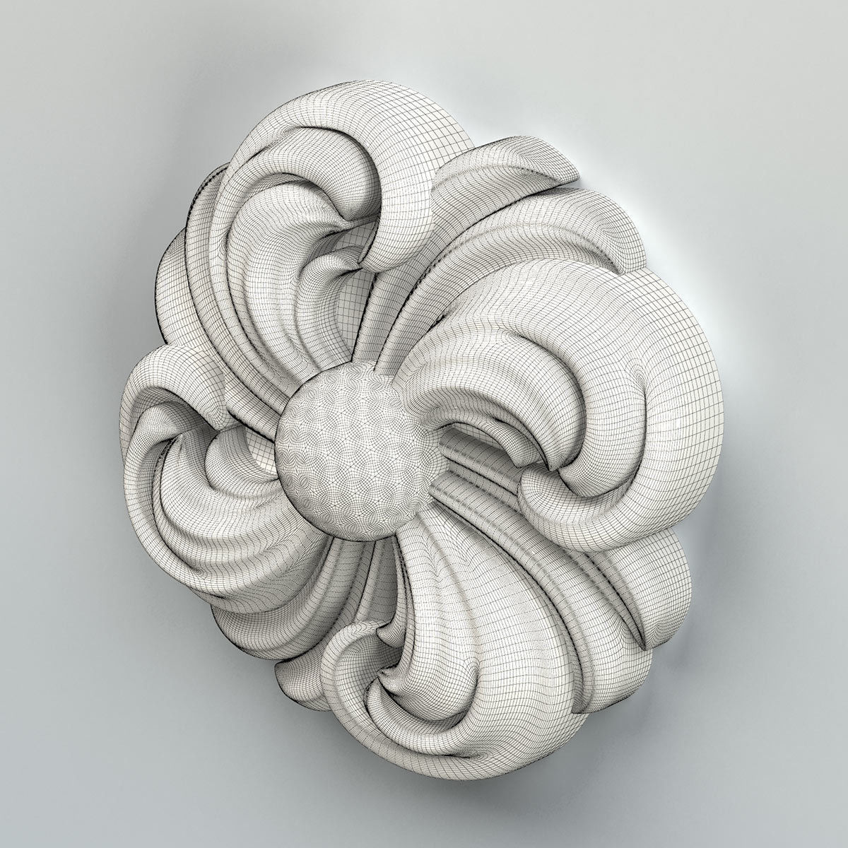 Round rosette 018 3D model_6