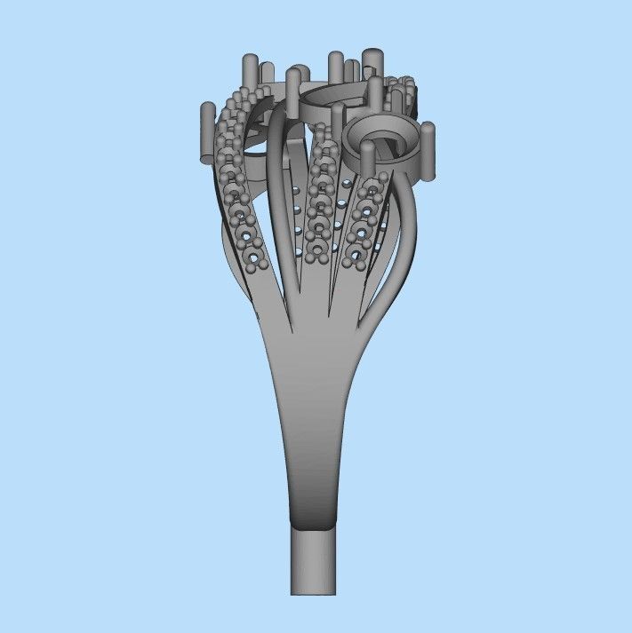 Design Women ring with gems 3dm stl 3D print model 3D print model_29