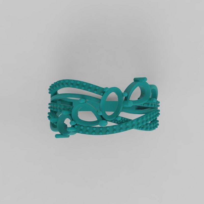 Design Women ring with gems 3dm stl 3D print model 3D print model_16