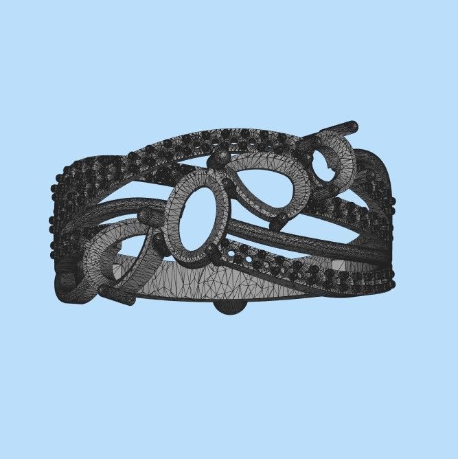 Design Women ring with gems 3dm stl 3D print model 3D print model_33