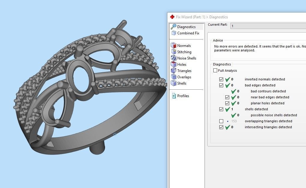Design Women ring with gems 3dm stl 3D print model 3D print model_27