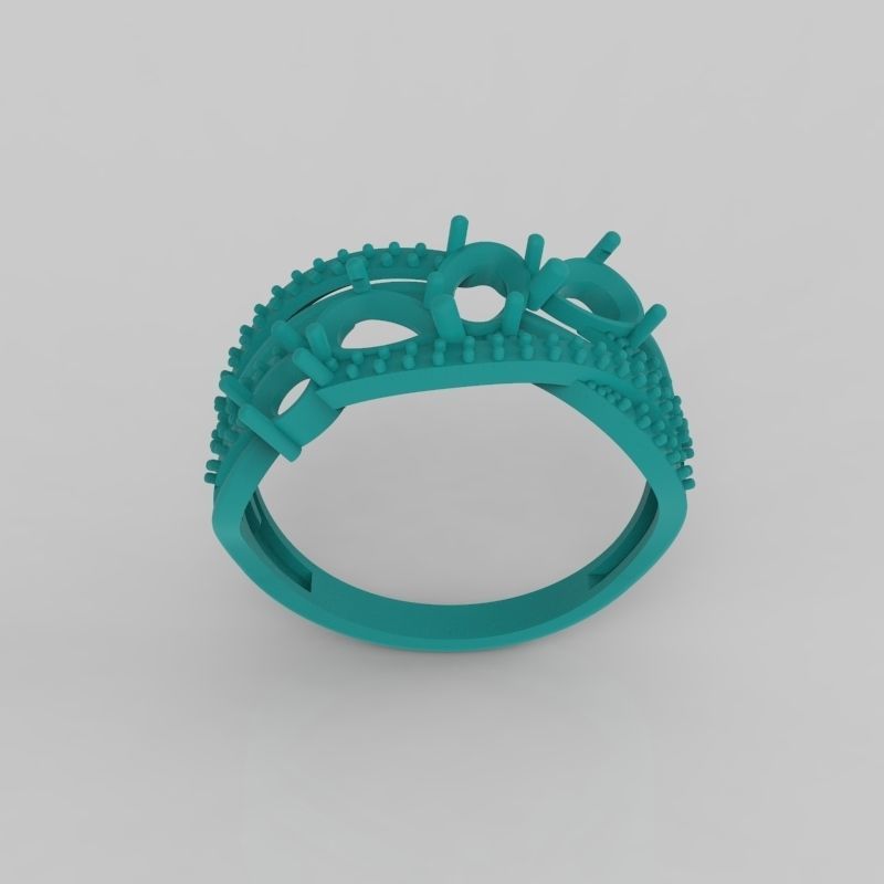 Design Women ring with gems 3dm stl 3D print model 3D print model_22