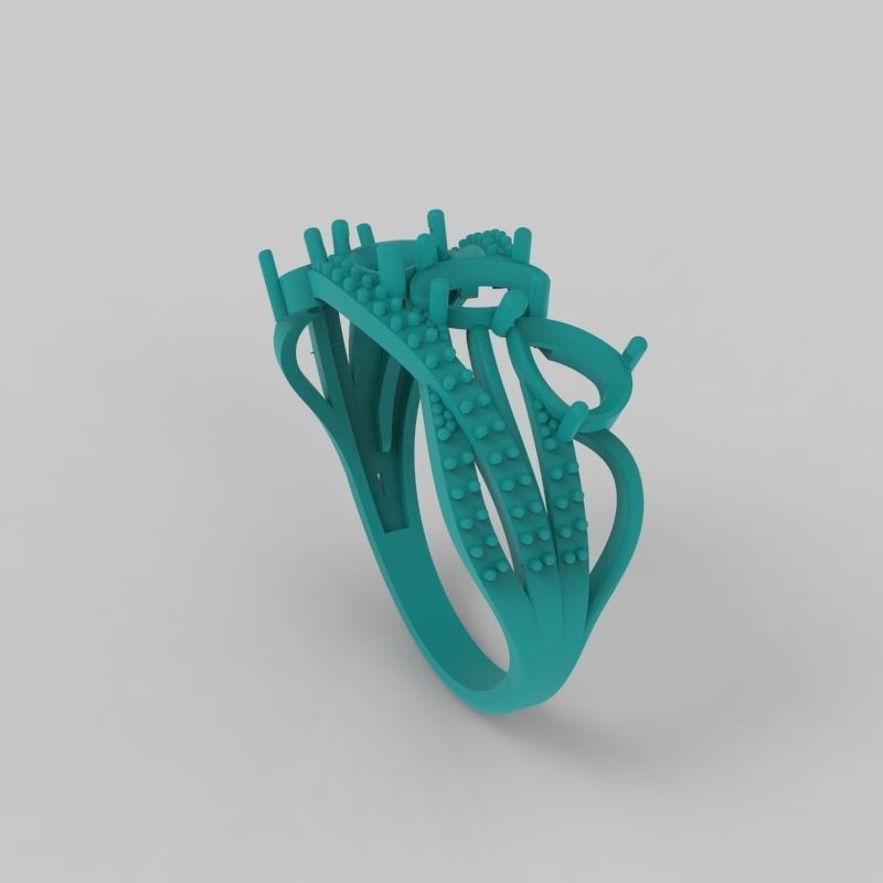 Design Women ring with gems 3dm stl 3D print model 3D print model_18