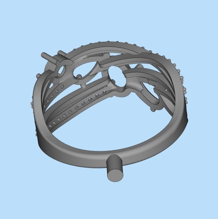 Design Women ring with gems 3dm stl 3D print model 3D print model_30