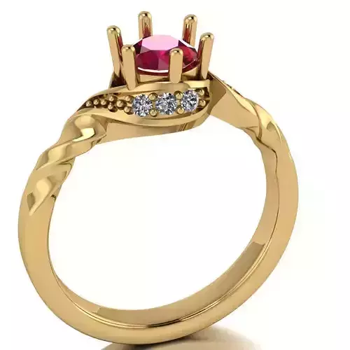 Engagement ring unique design 3D print model