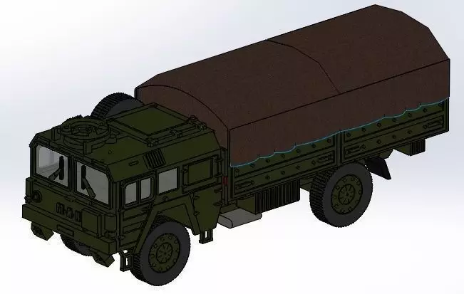 MAN KAT1 5t 4x4 with CANVAS MILITARY TRUCK - 3D PRINT Design 3D print model