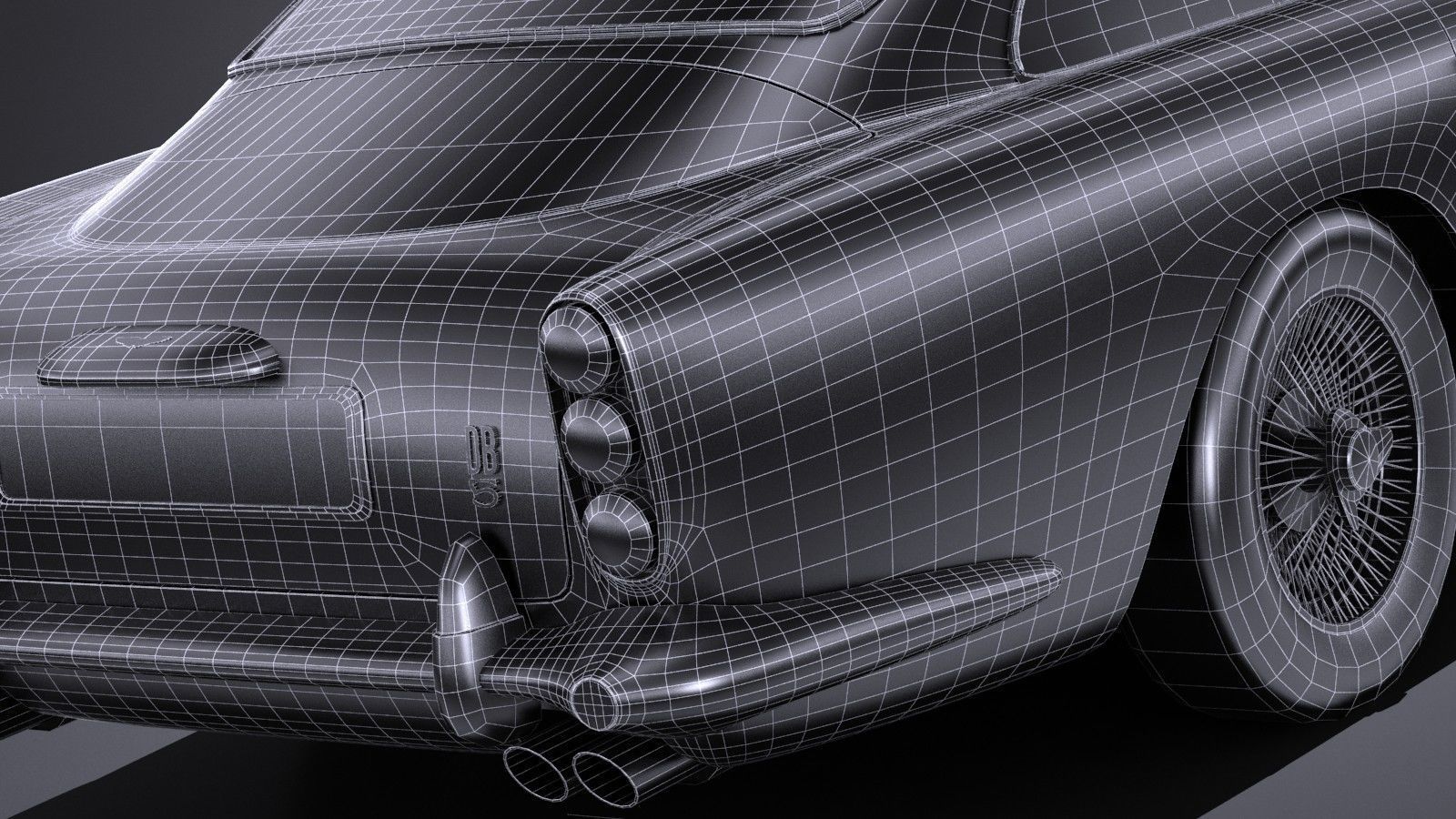 LowPoly Aston Martin DB5 1963 Low-poly 3D model_14