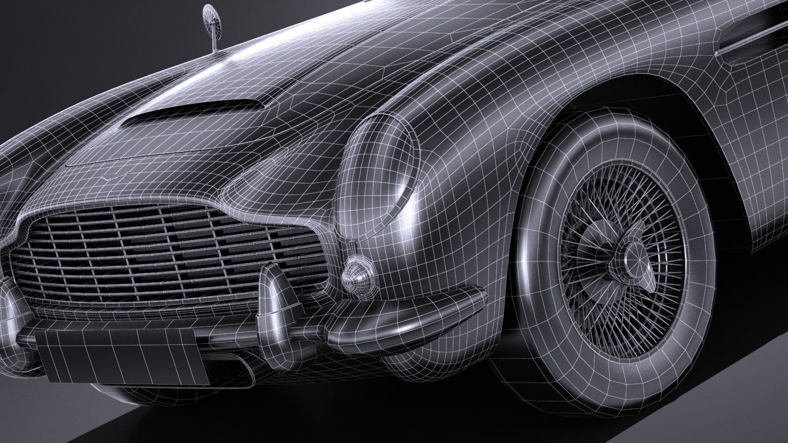 LowPoly Aston Martin DB5 1963 Low-poly 3D model_13