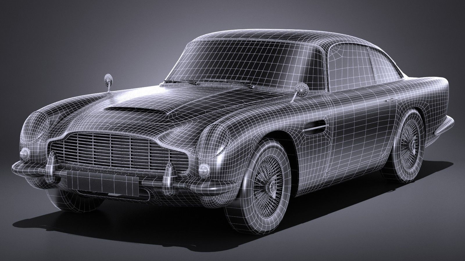 LowPoly Aston Martin DB5 1963 Low-poly 3D model_12