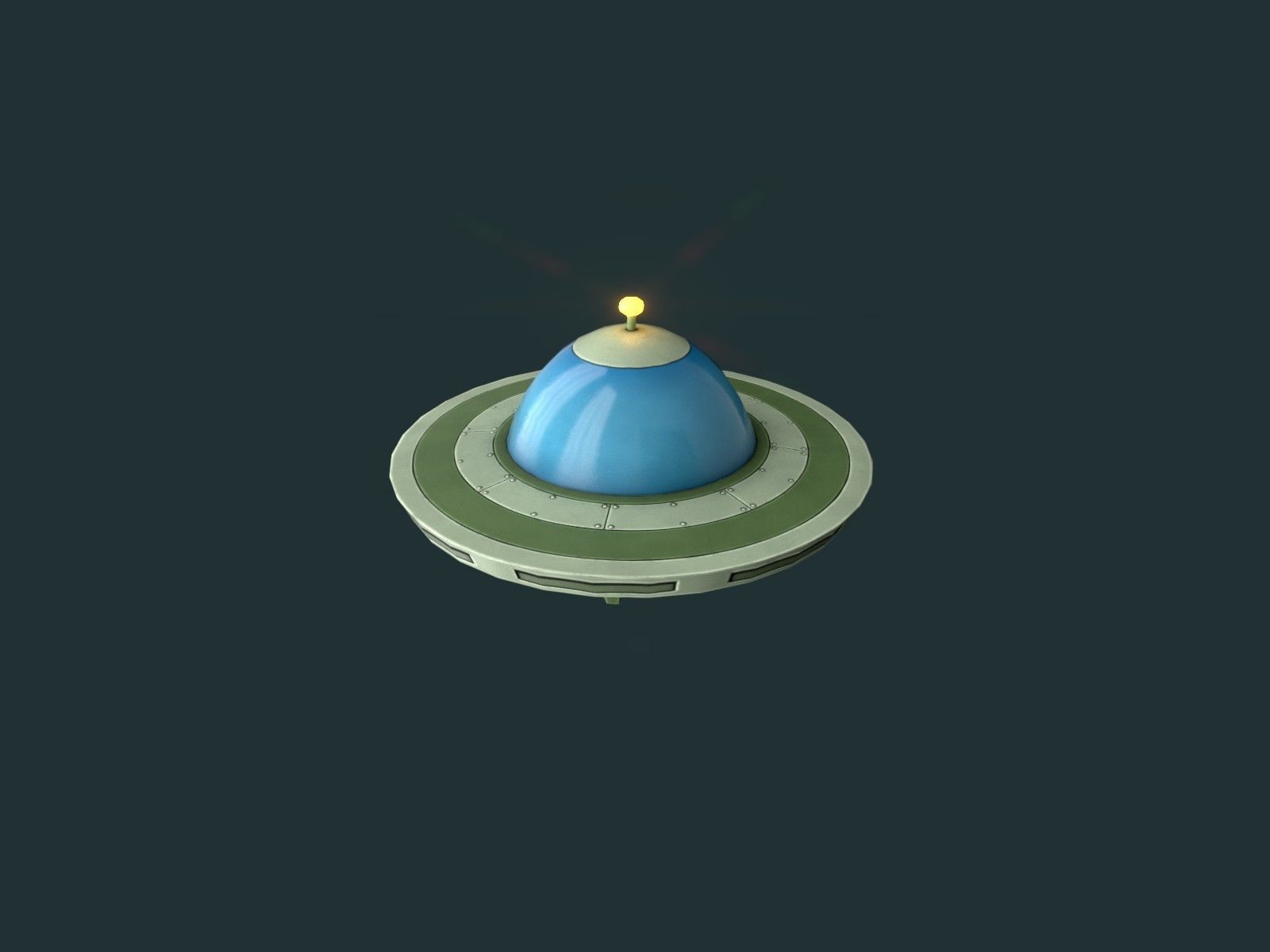 Flying Saucers Pack Low-poly 3D model_5