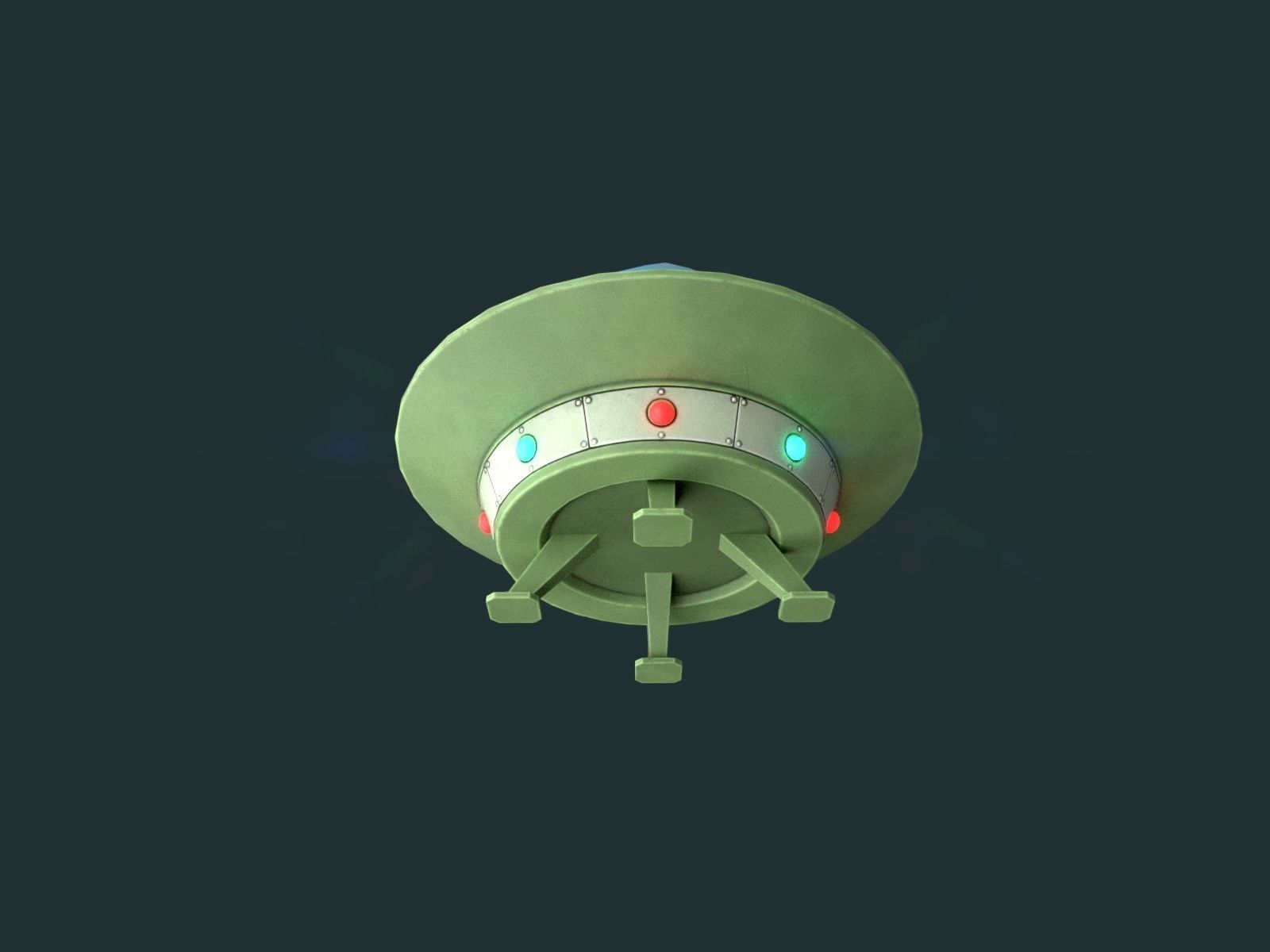Flying Saucers Pack Low-poly 3D model_10