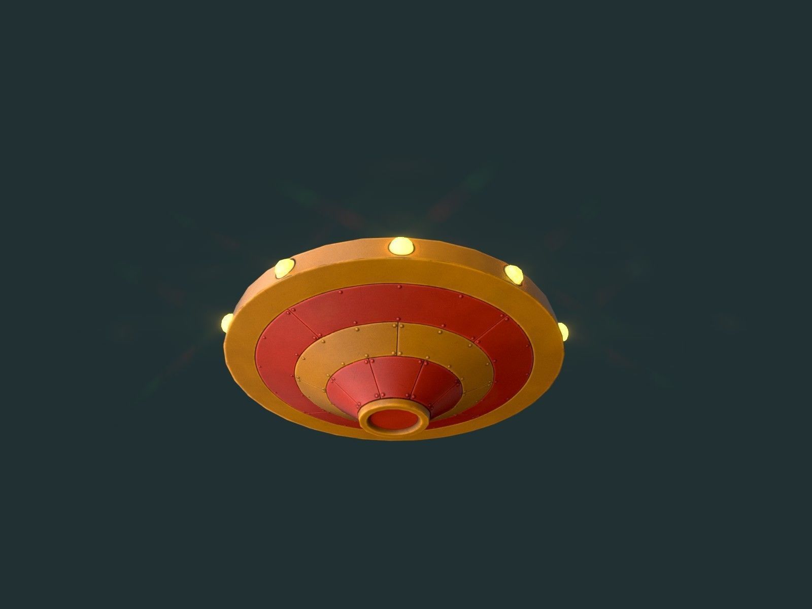 Flying Saucers Pack Low-poly 3D model_13