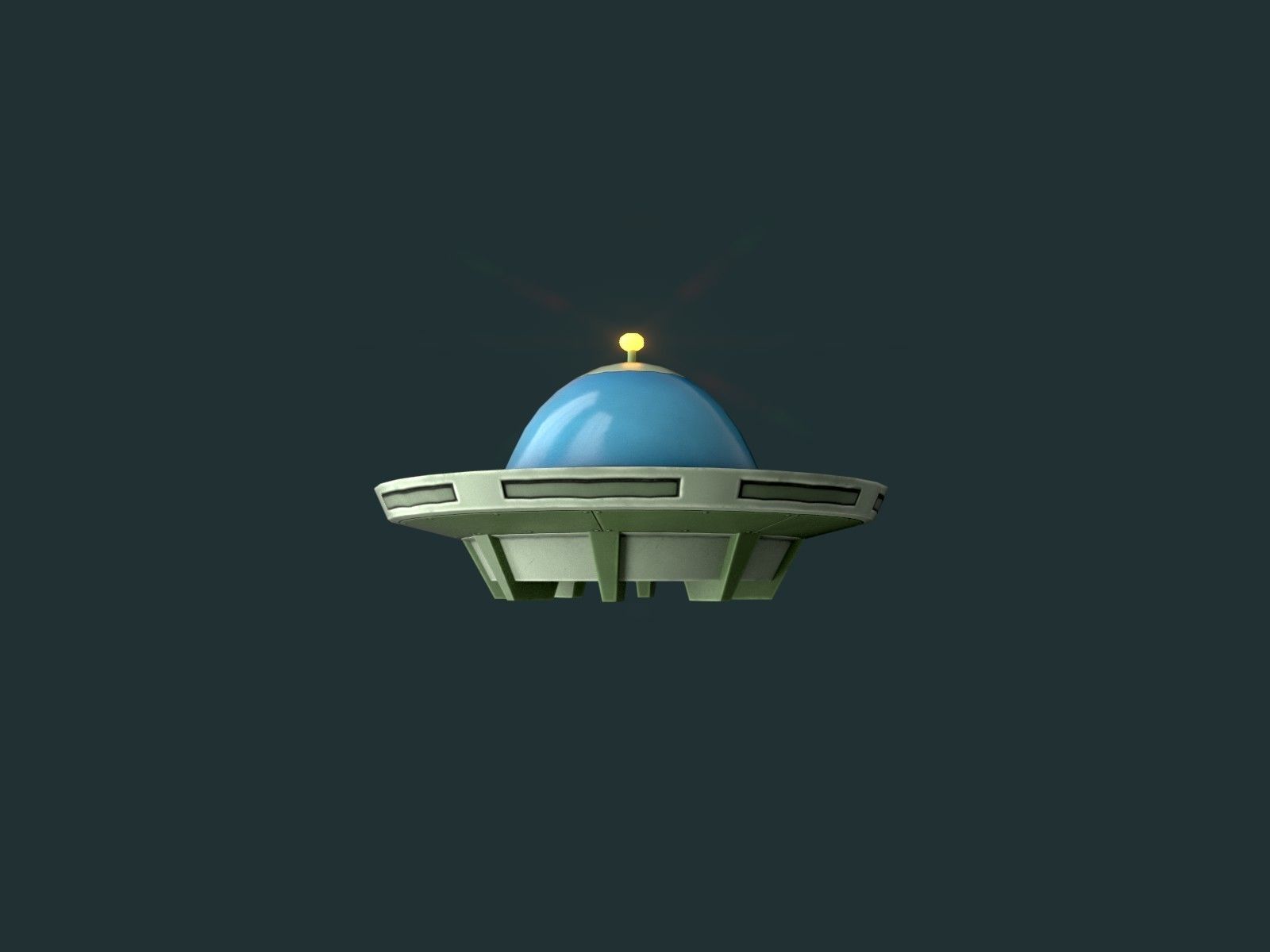Flying Saucers Pack Low-poly 3D model_6