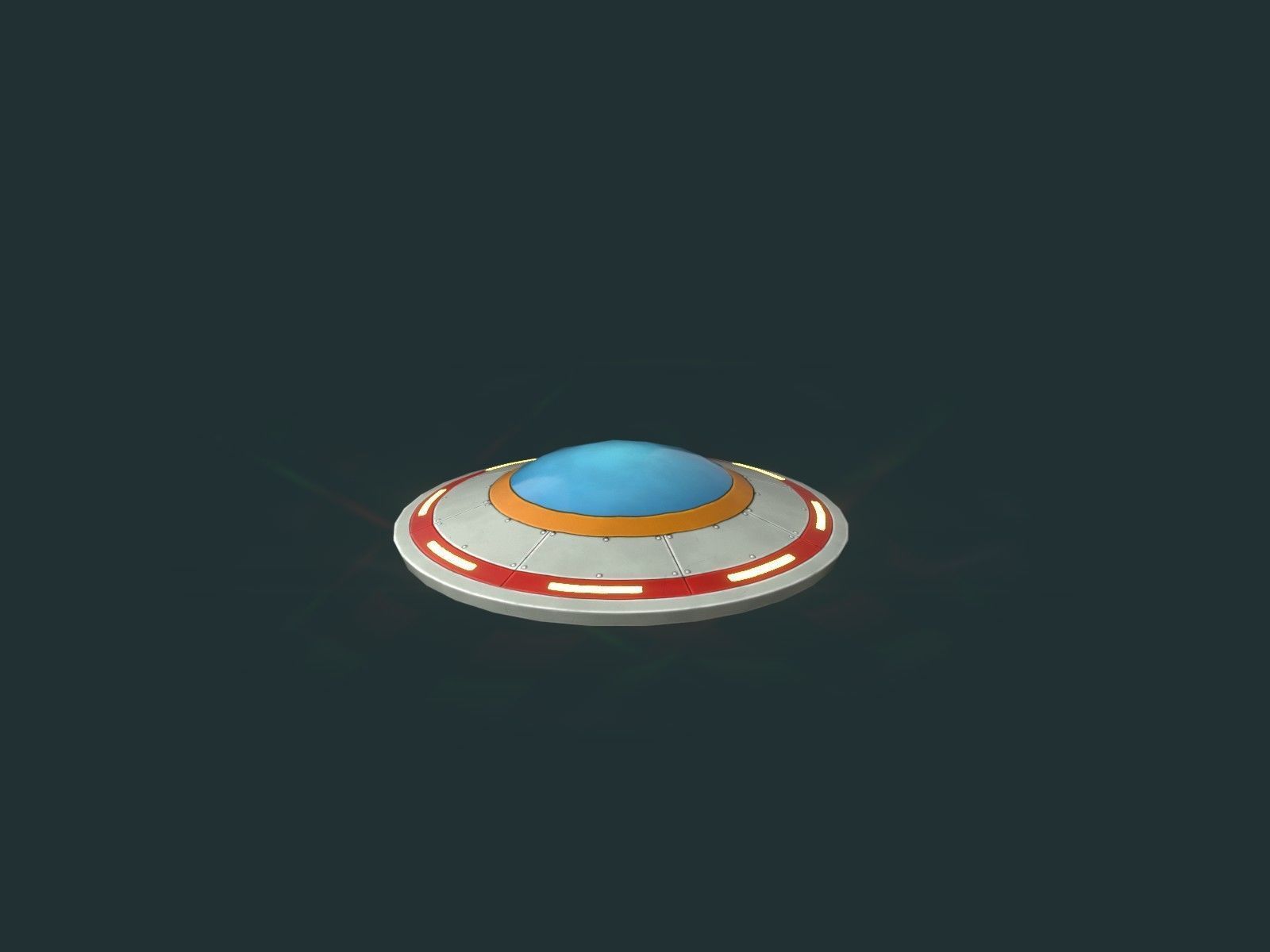 Flying Saucers Pack Low-poly 3D model_2