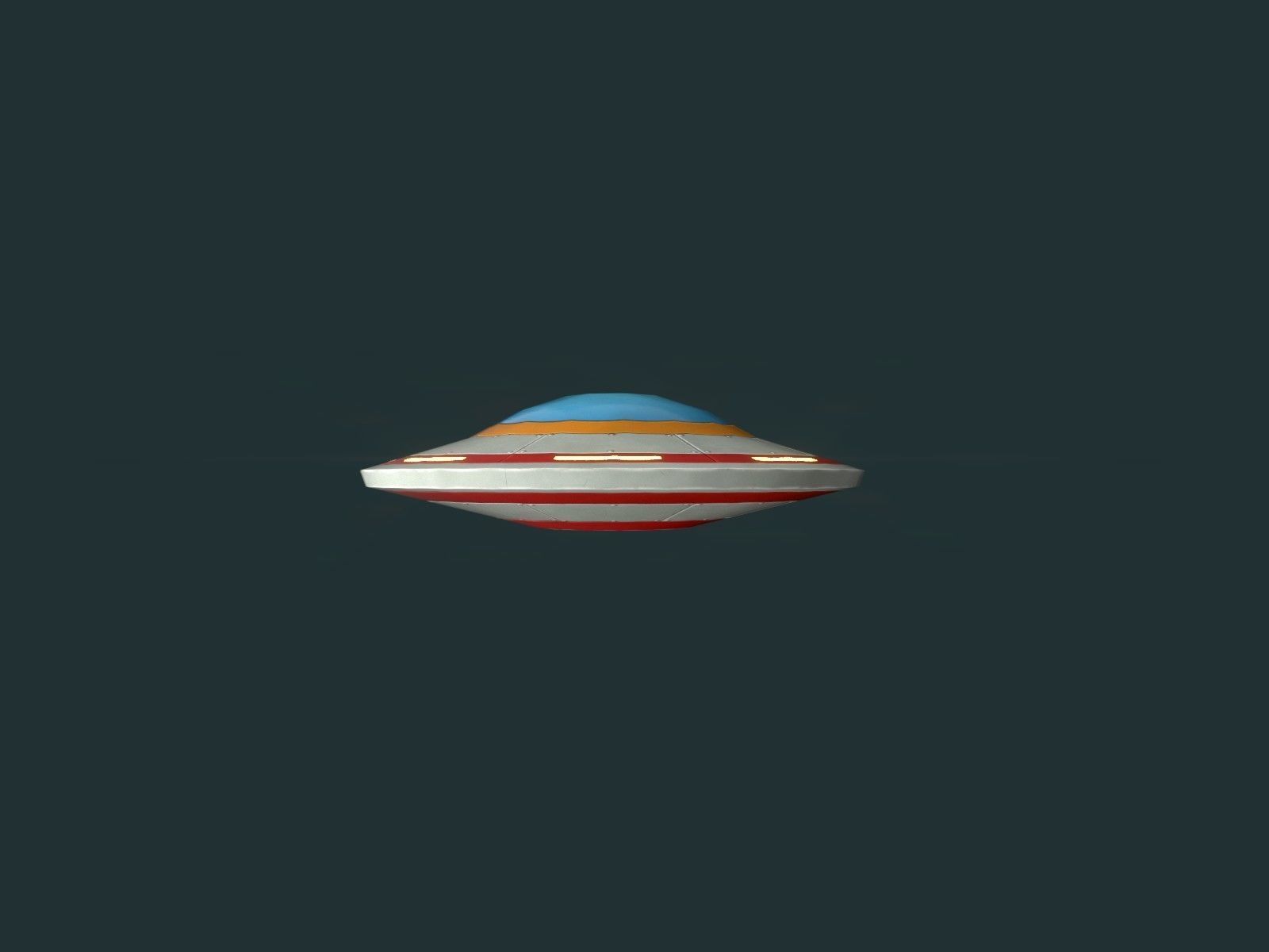 Flying Saucers Pack Low-poly 3D model_3