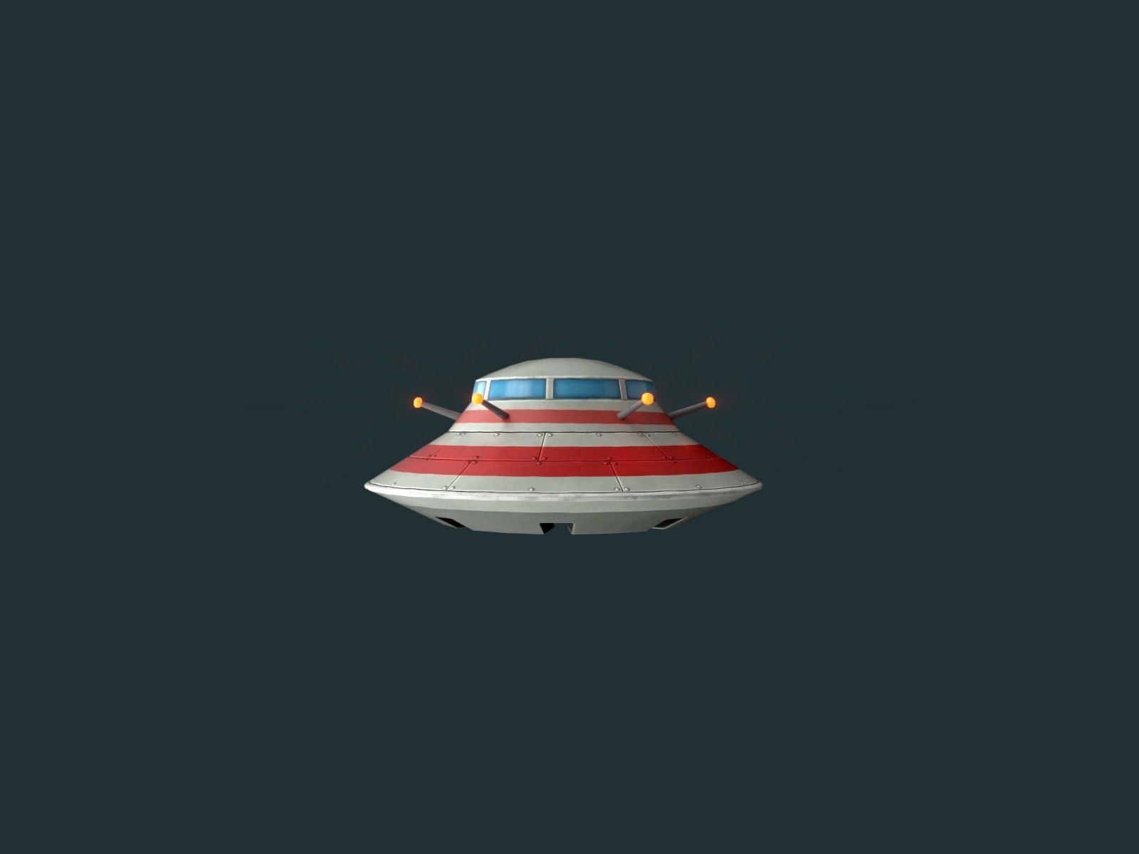 Flying Saucers Pack Low-poly 3D model_18