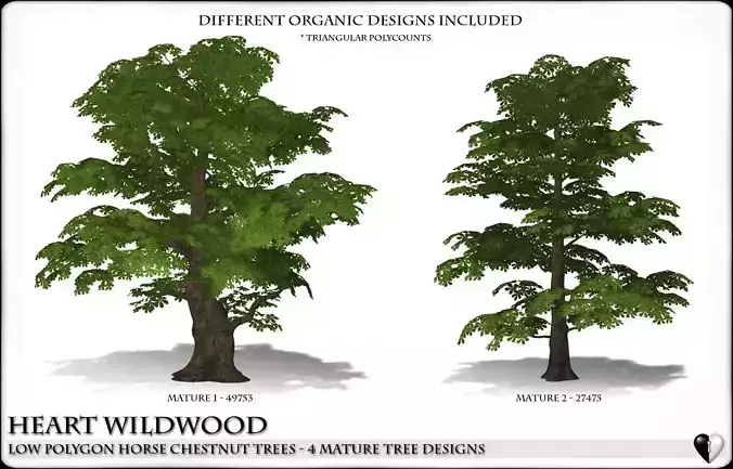 Low Polygon Horse Chestnut Trees 