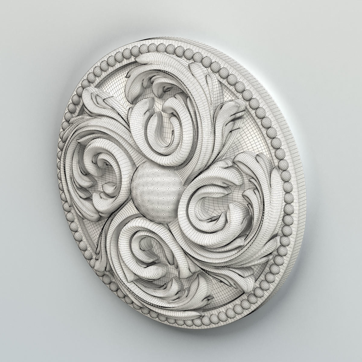 Round rosette 019 3D model_6