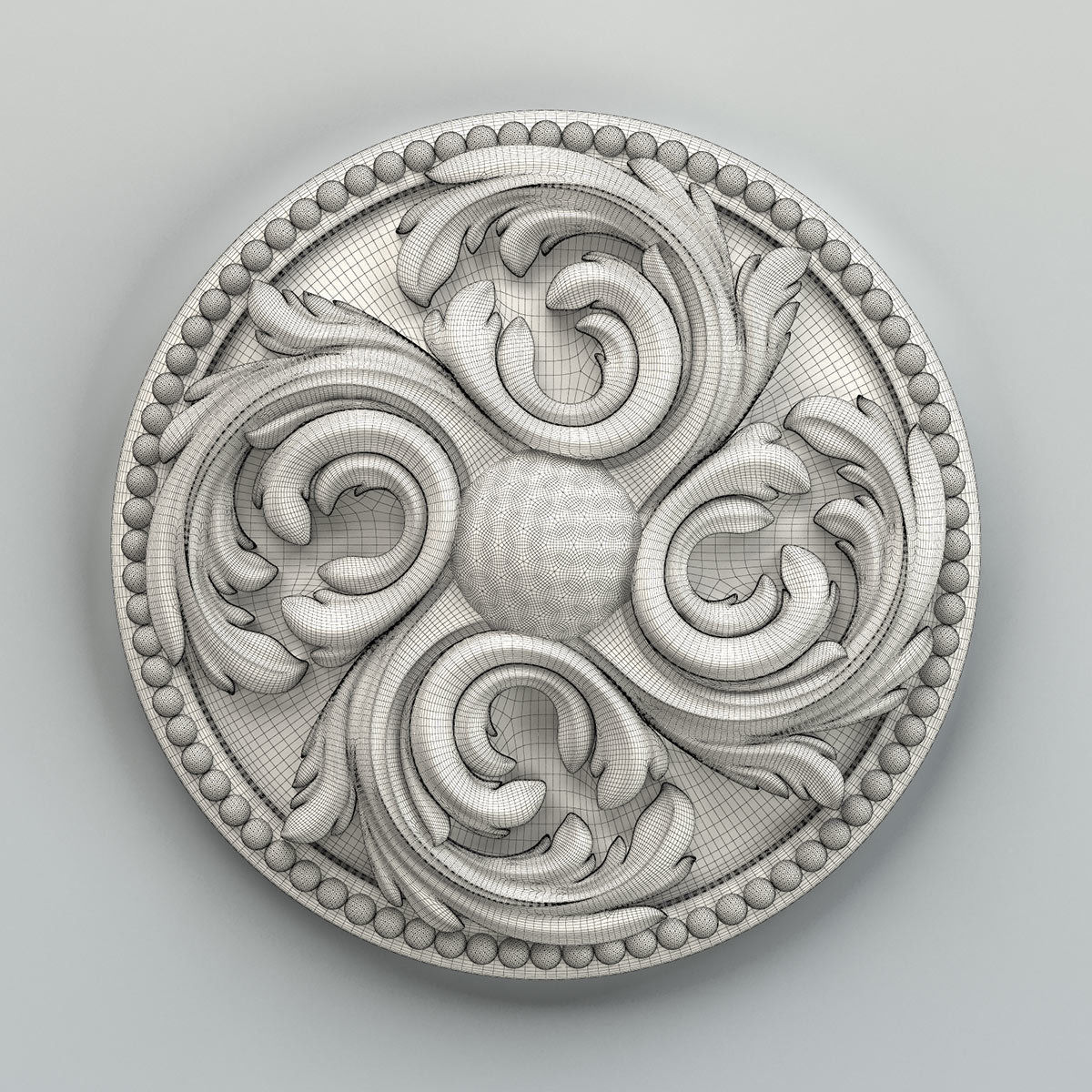 Round rosette 019 3D model_5