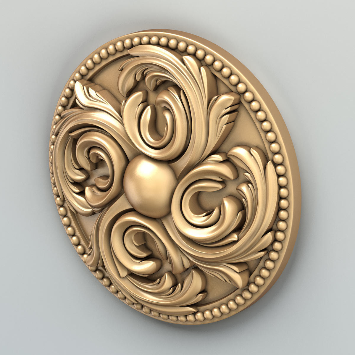 Round rosette 019 3D model_2