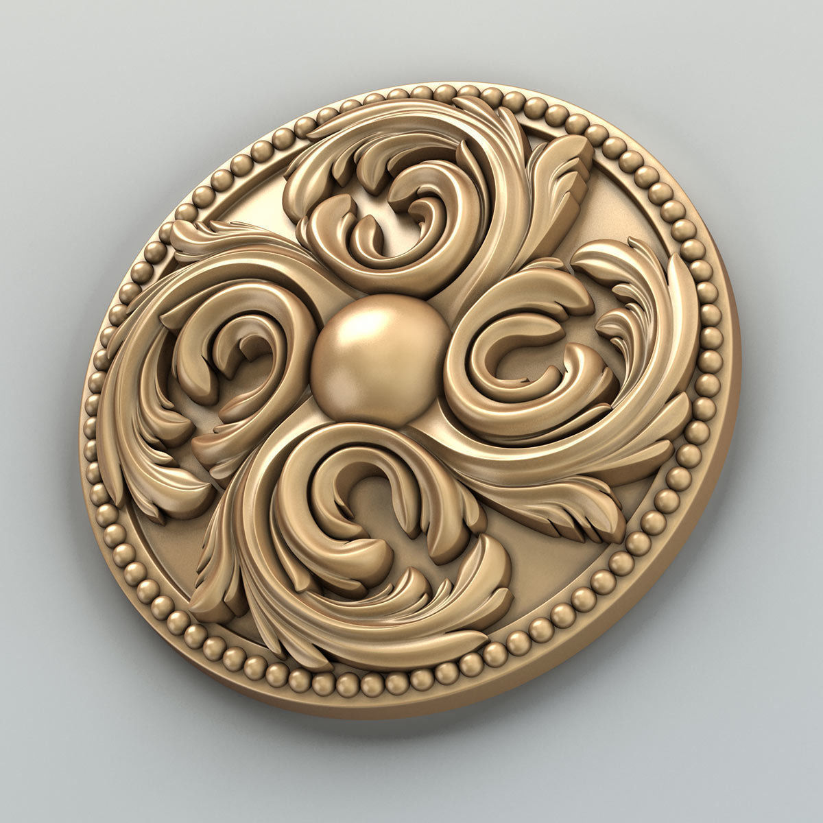 Round rosette 019 3D model_4