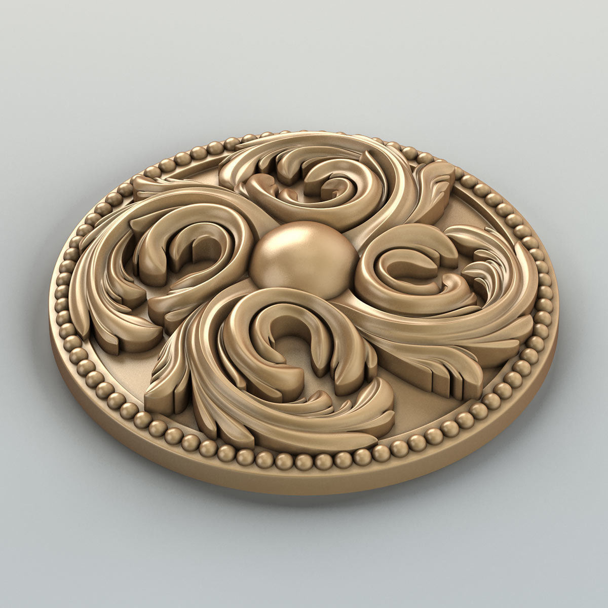 Round rosette 019 3D model_3