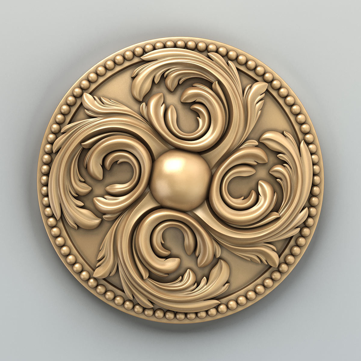 Round rosette 019 3D model_1