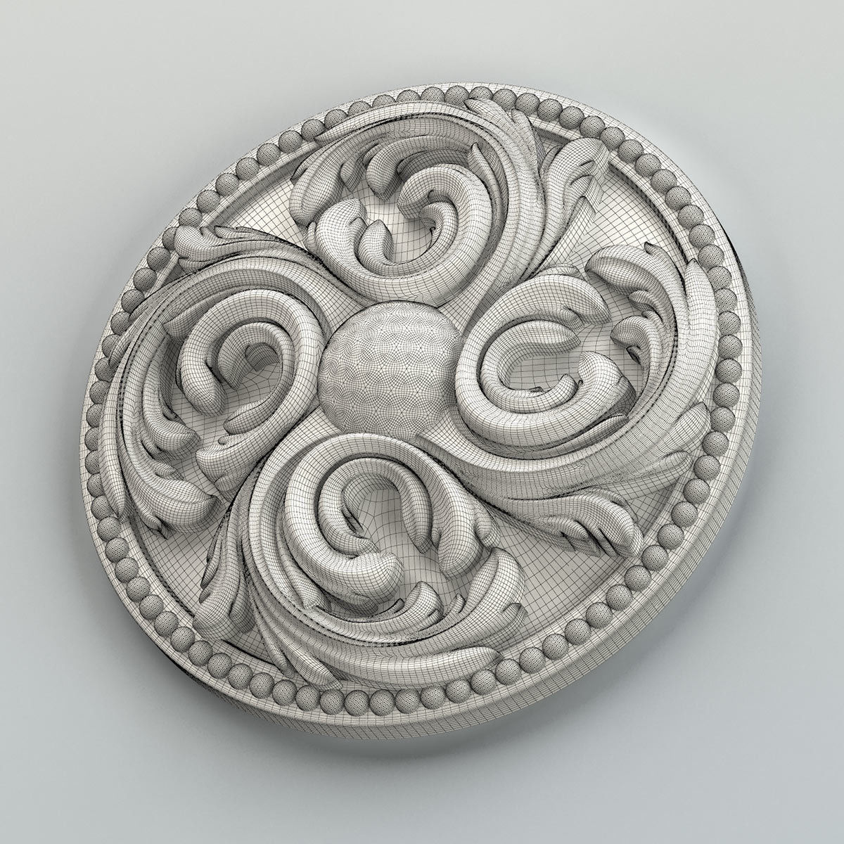 Round rosette 019 3D model_7