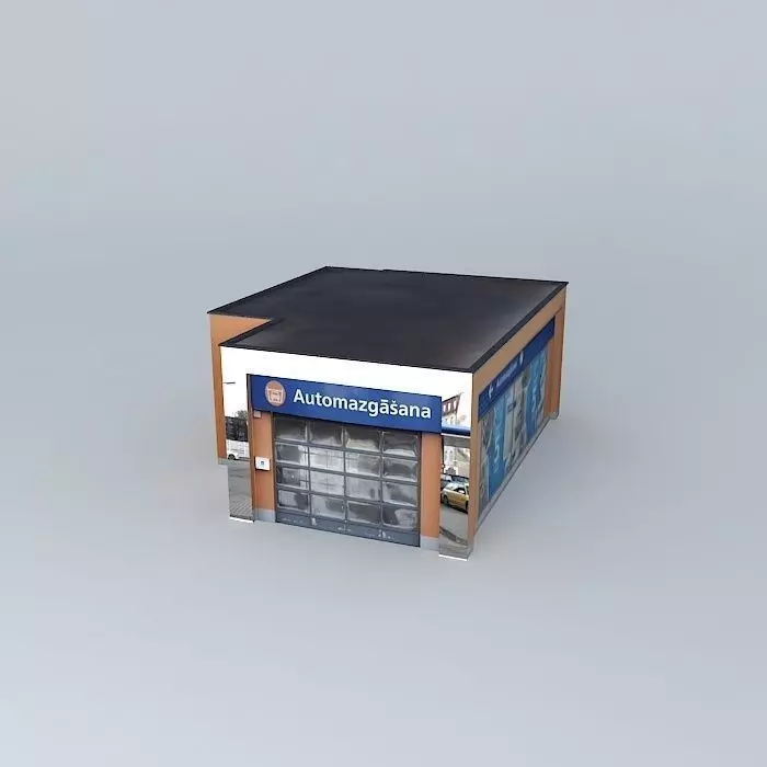 Fuel Retail station Statoil VEF carwash Free 3D model