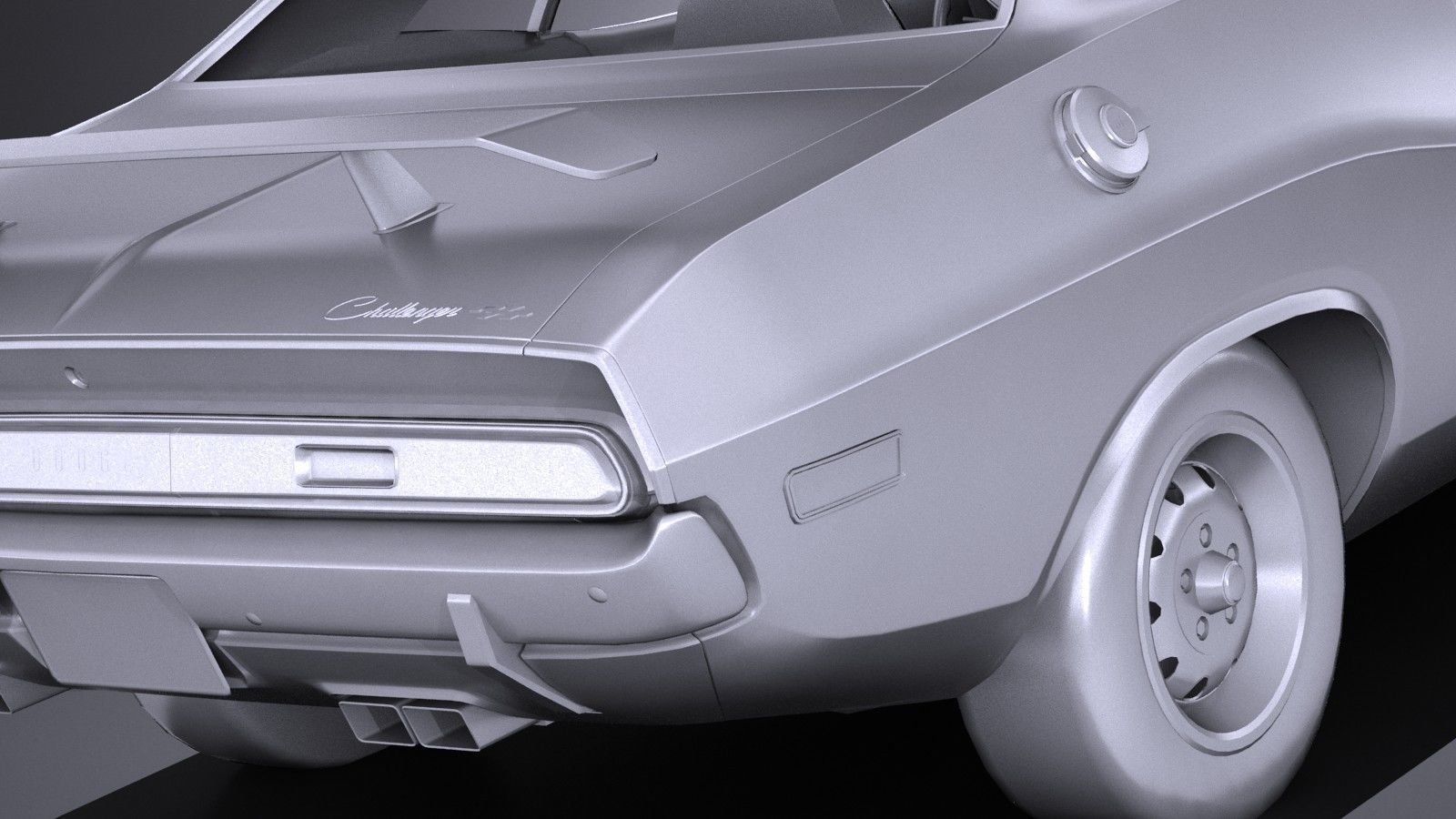 LowPoly Dodge Challenger 1970 RT Low-poly 3D model_10