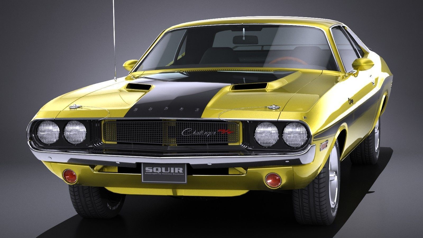 LowPoly Dodge Challenger 1970 RT Low-poly 3D model_1