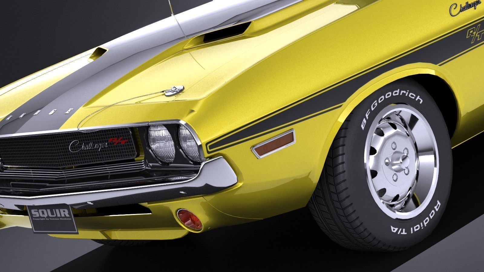 LowPoly Dodge Challenger 1970 RT Low-poly 3D model_2