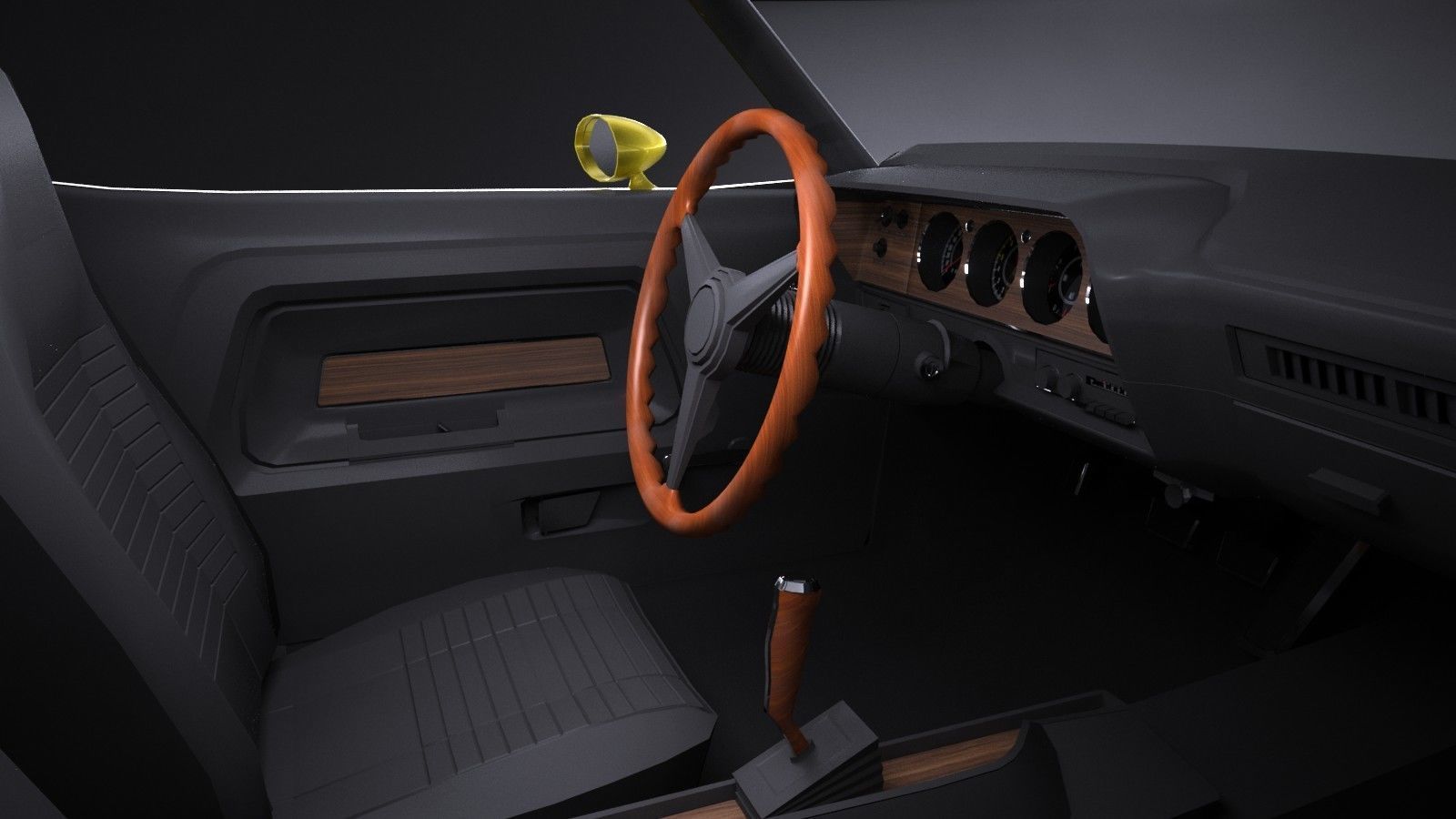 LowPoly Dodge Challenger 1970 RT Low-poly 3D model_12