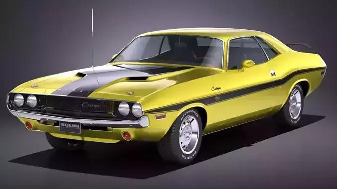 LowPoly Dodge Challenger 1970 RT Low-poly 3D model